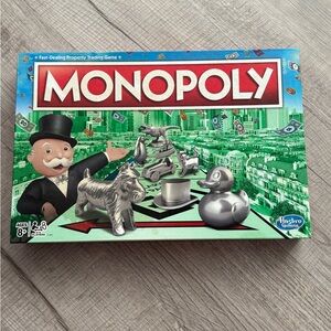 Hasbro Monopoly Game with Red Box and Silver Tokens
